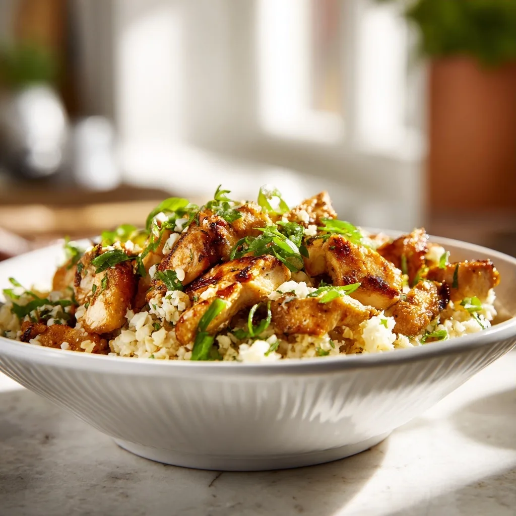 Healthy Chicken and Cauliflower Rice Bowl Recipe